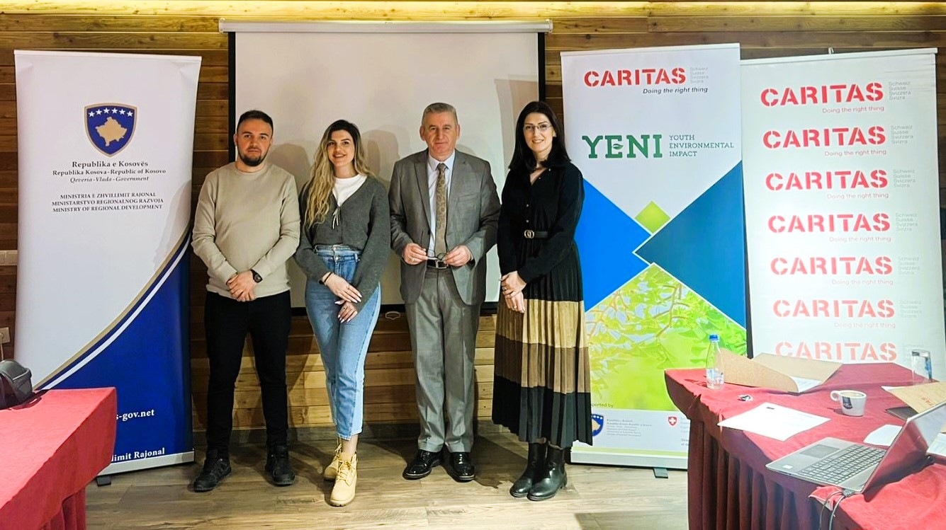 Me datë 22/23.02.2024, është organizuar punëtoria nga Caritasi Zviceran, Zyra në Kosovë, “Ndikimi i Rinisë në Mjedis”, me partneret e projektit CACH_YENI në Hotel Magra Austria në Bogë, komuna e Pejës, lidhur planin veprues tw projektit YENI për vitin 2024 dhe me analizën e projekt propozimit të lansuar nga Caritasi Zviceran; Fuqizimi i Rinisë në Energjinë e Gjelbër - YEGE.