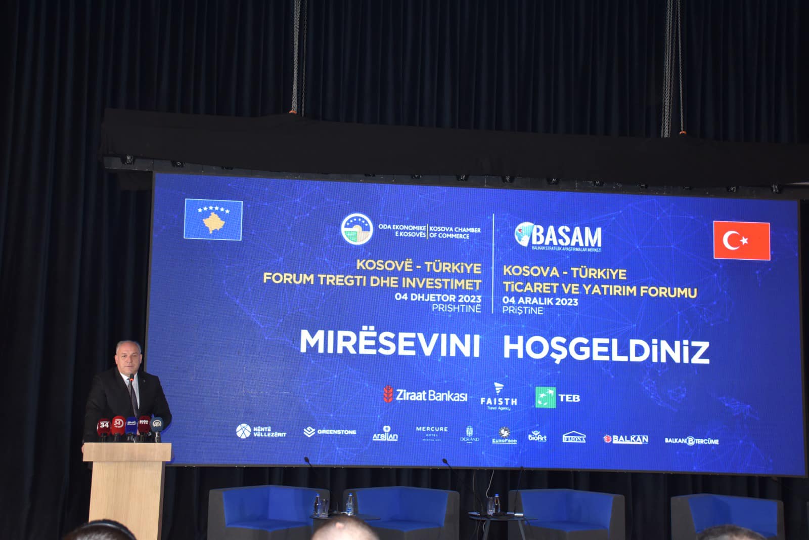 Ministri i Zhvillimit Rajonal z.Fikrim Damka, mori pjesë në Forumin e Tregtisë dhe Investimeve Kosovë- Türkiye të organizuar nga BASAM dhe Oda Ekonomike e Kosovës.